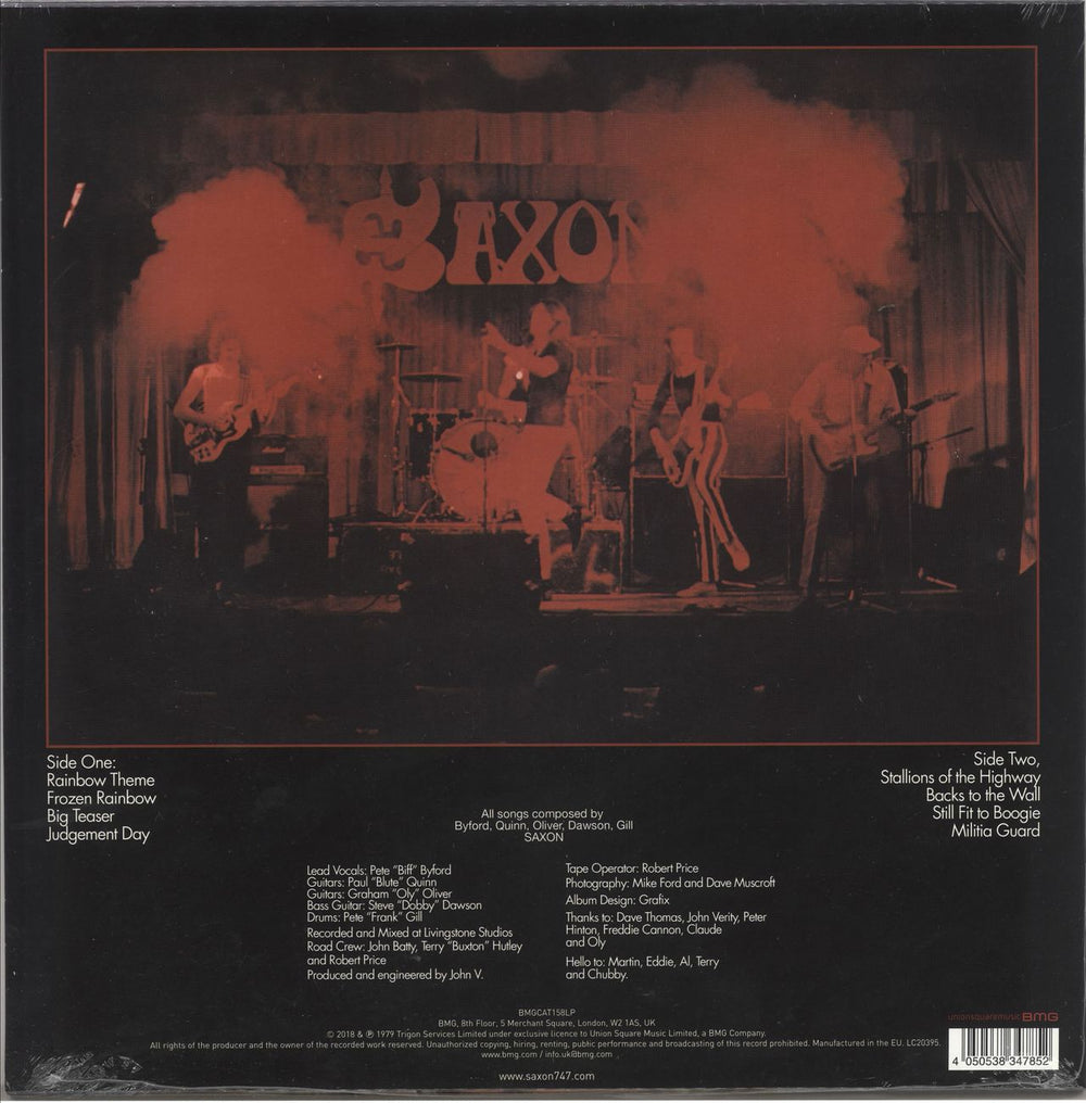 Saxon Saxon - Blue & Red Splatter Vinyl - Sealed UK vinyl LP album (LP record) 4050538347852