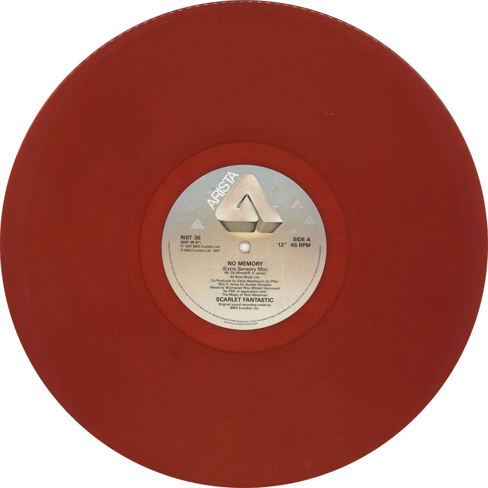 Scarlet Fantastic No Memory - Red Vinyl UK 12" vinyl single (12 inch record / Maxi-single) SCF12NO16673