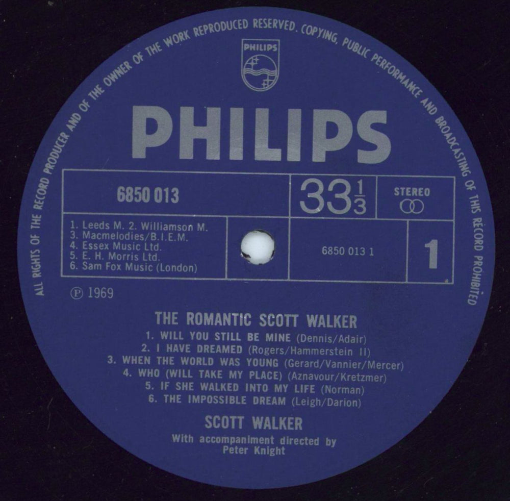 Scott Walker The Romantic Scott Walker - blue label - EX UK vinyl LP album (LP record) SWLLPTH807665