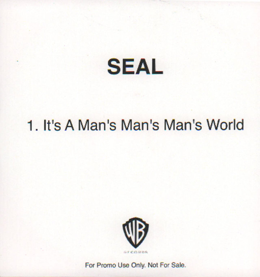 Seal It's A Man's Man's Man's World UK Promo CD-R acetate SEACRIT678762