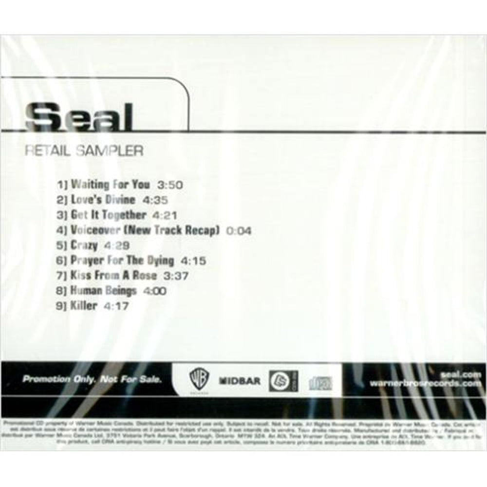 Seal Retail Sampler Canadian Promo CD album (CDLP) SEAL2003