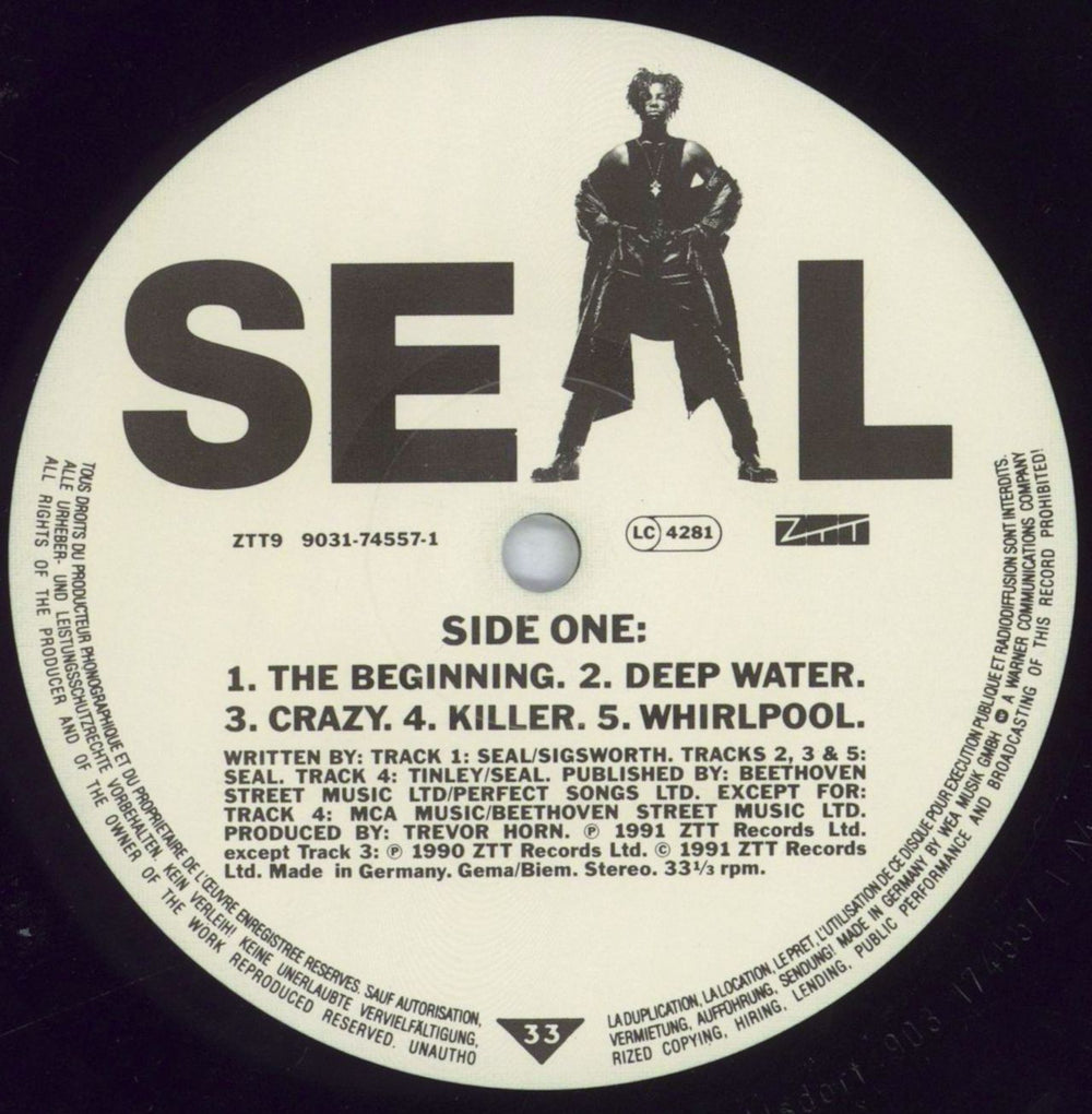 Seal Seal - Hype Stickered - VG German vinyl LP album (LP record) SEALPSE827952