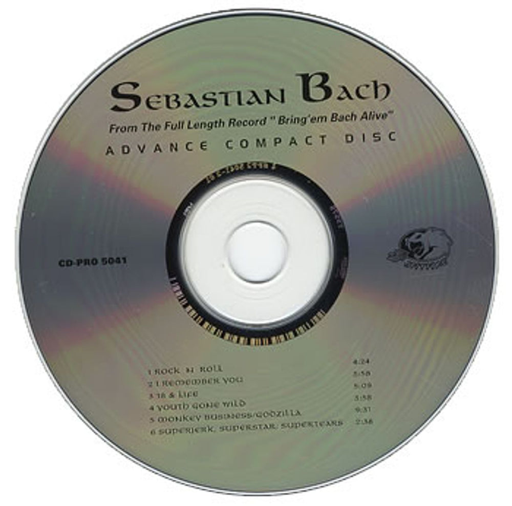 Sebastian Bach Bring 'Em Bach Alive Sampler US Promo CD single (CD5 / 5") CDPRO5041