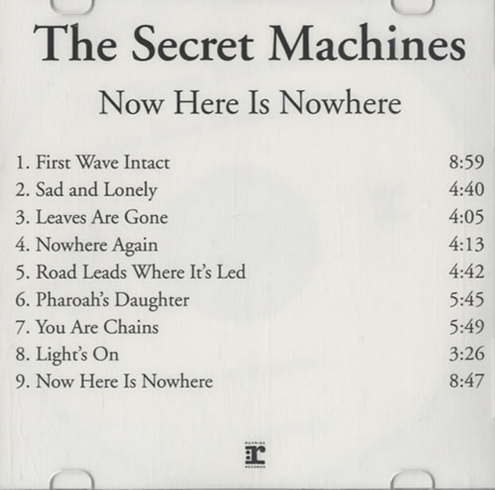 Secret Machines Now Here Is Nowhere US Promo CD-R acetate CDR-ACETATE