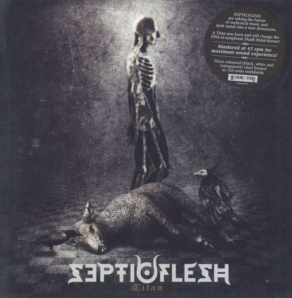 SepticFlesh Titan - Transparent Black / White Vinyl UK 2-LP vinyl record set (Double LP Album) SOM325LP