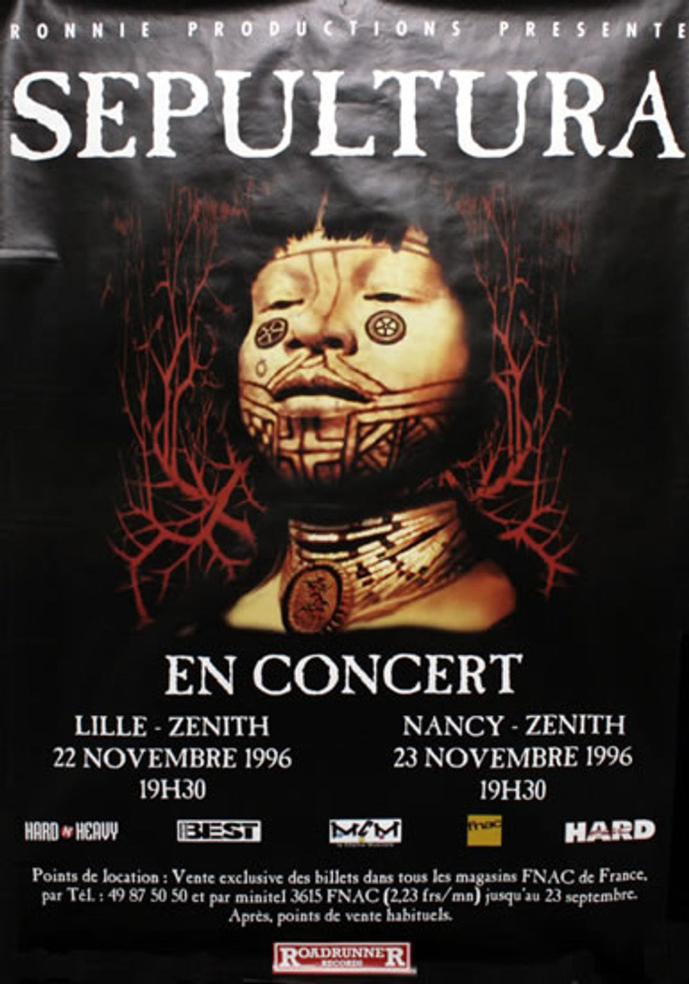 Sepultura En Concert 1996 French Promo poster promo poster