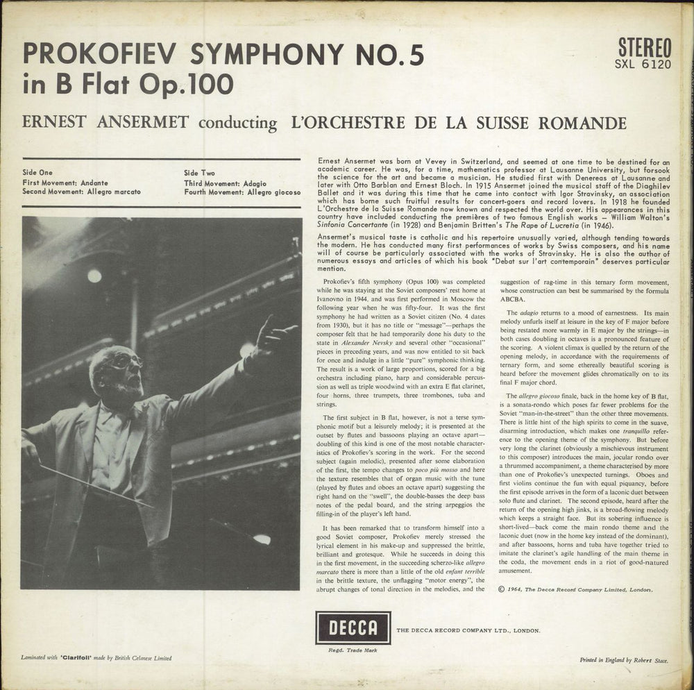 Sergei Prokofiev Symphony No. 5 in B Flat, Op.100 - 1st UK vinyl LP album (LP record)