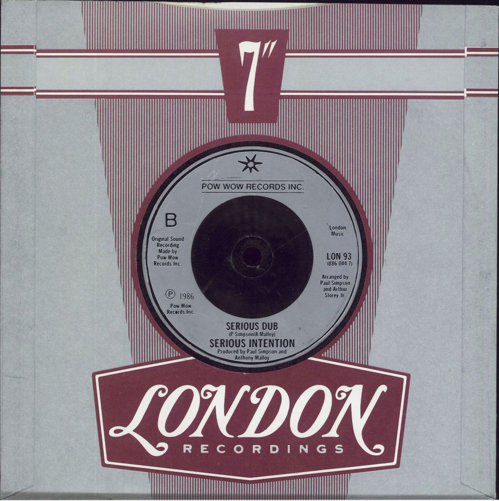 Serious Intention Serious UK 7" vinyl single (7 inch record / 45)