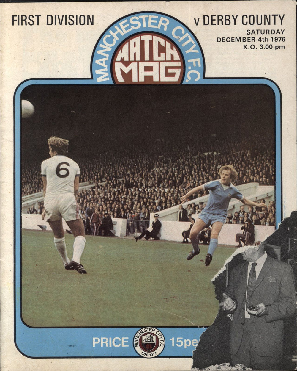 Sex Pistols Manchester City v Derby County Football Programme UK memorabilia FOOTBALL PROGRAMME