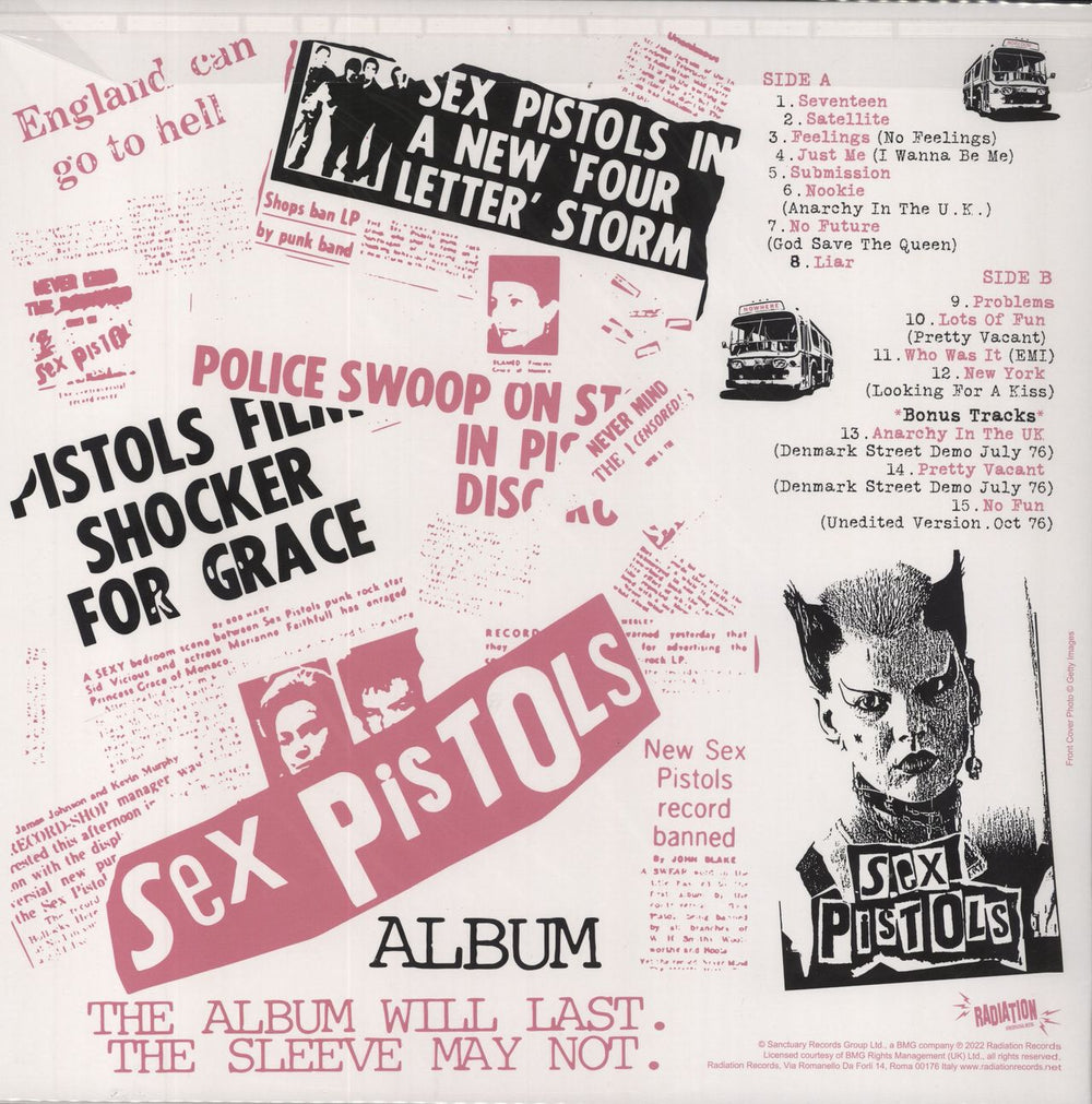 Sex Pistols Spunk - The Demos 1976-1977 - Pink Vinyl Italian vinyl LP album (LP record) 8055515232653