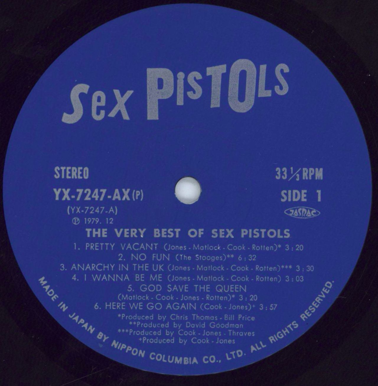 Sex Pistols The Very Best Of + 2 Inserts Japanese Vinyl LP