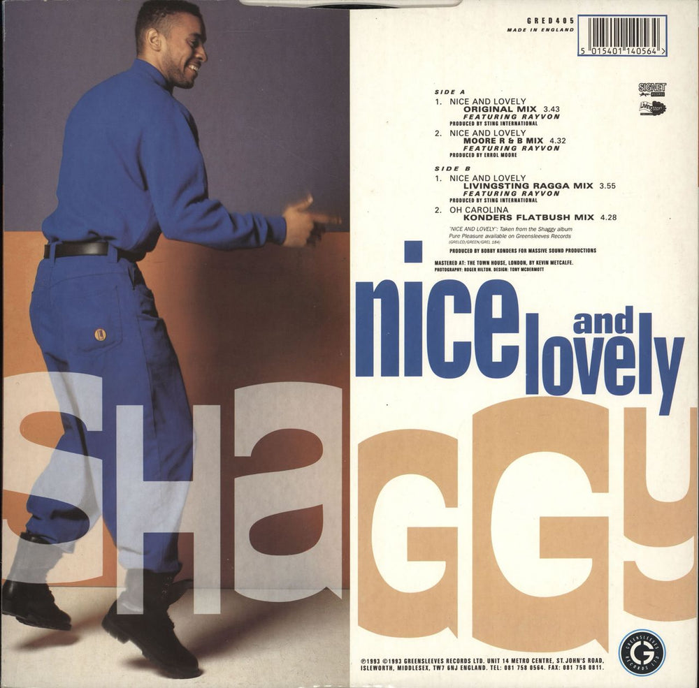 Shaggy Nice & Lovely UK 12" vinyl single (12 inch record / Maxi-single) 5015401140564