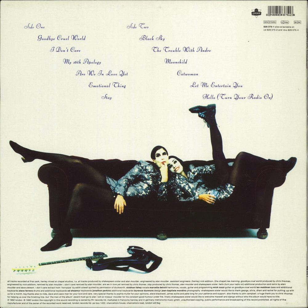 Shakespear's Sister Hormonally Yours UK vinyl LP album (LP record) 042282837516