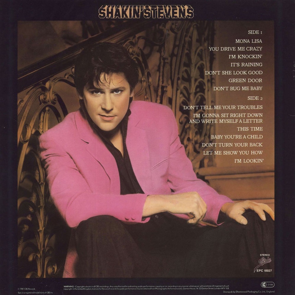 Shakin' Stevens Shaky - Stickered sleeve UK vinyl LP album (LP record)