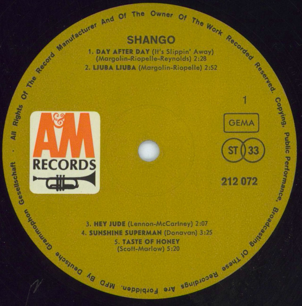 Shango Shango German Promo vinyl LP album (LP record) S2OLPSH802734