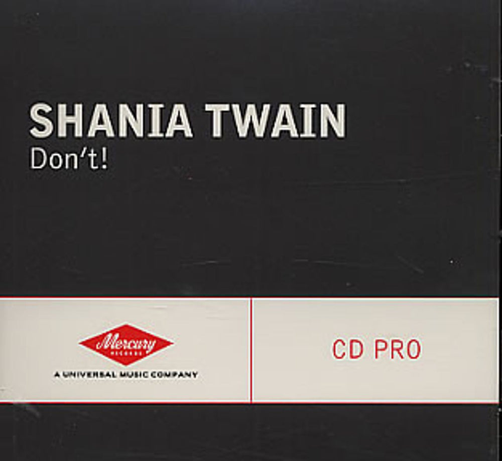 Shania Twain Don't! US Promo CD single (CD5 / 5") MRNR-02588-2