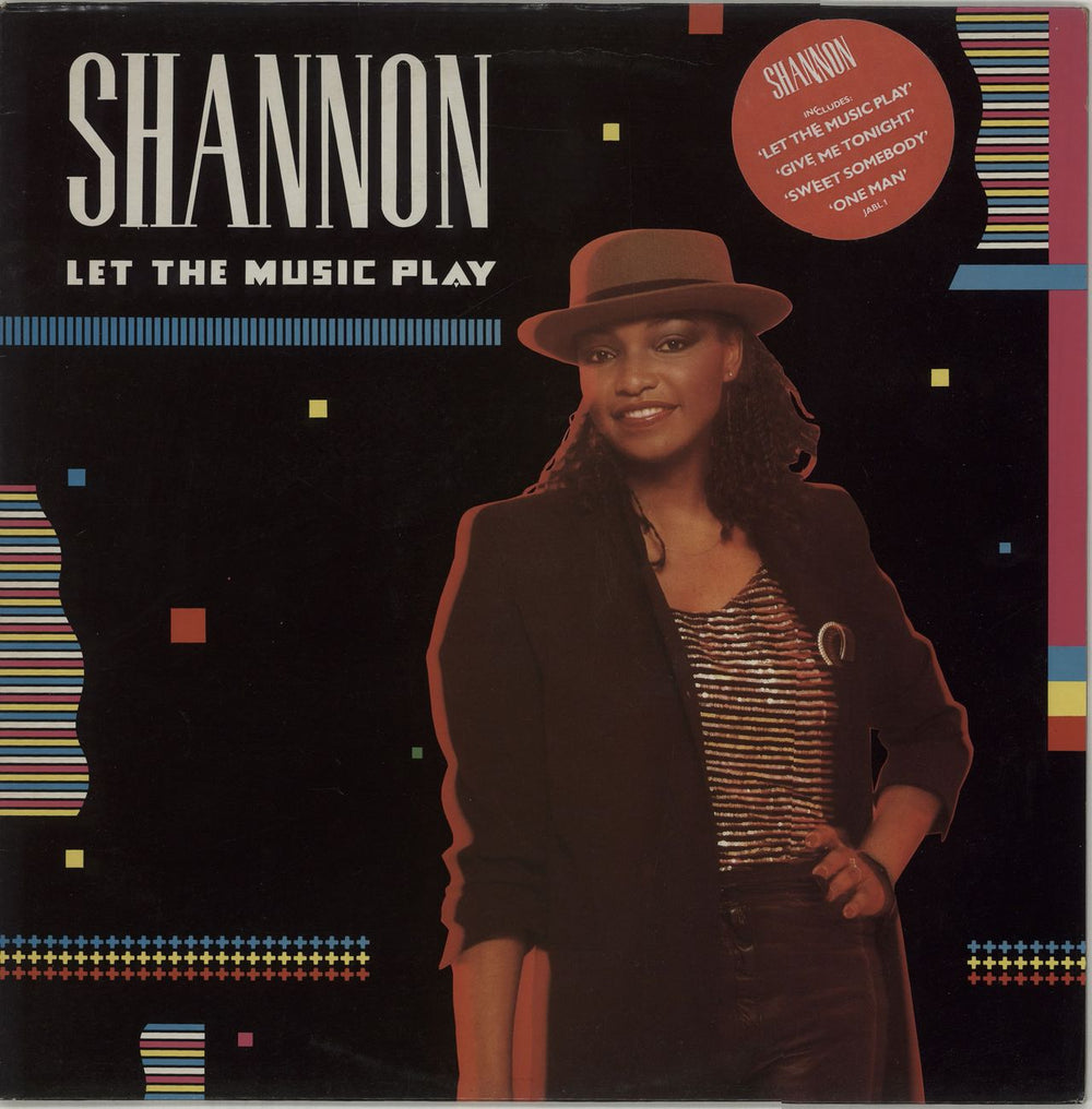 Shannon (80s) Let The Music Play - Stickered Sleeve UK vinyl LP album (LP record) JABL1