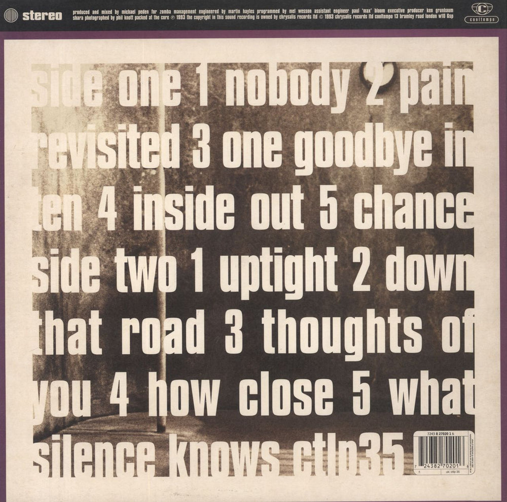 Shara Nelson What Silence Knows + Stickers UK vinyl LP album (LP record) 724382702016