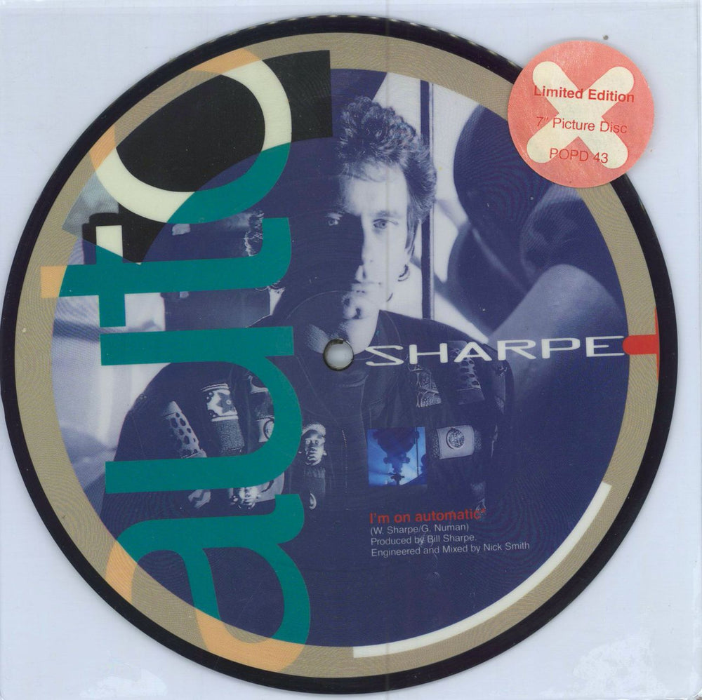 Sharpe & Numan I'm On Automatic - Stickered UK 7" vinyl picture disc (7 inch picture disc single) POPD43