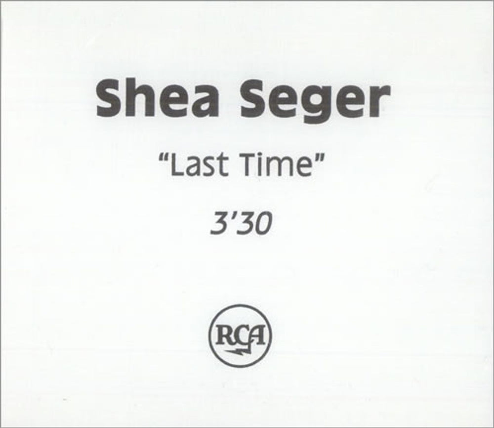 Shea Seger Last Time UK Promo CD-R acetate CDR ACETATE