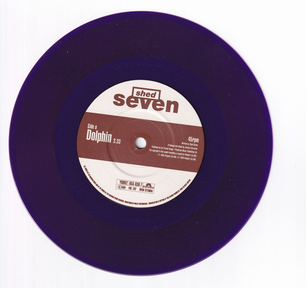 Shed Seven Dolphin - Purple Vinyl UK 7" vinyl single (7 inch record / 45) S-S07DO773947