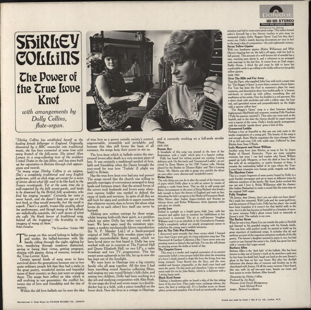 Shirley Collins The Power Of The True Love Knot - 1st UK vinyl LP album (LP record) SYILPTH817101