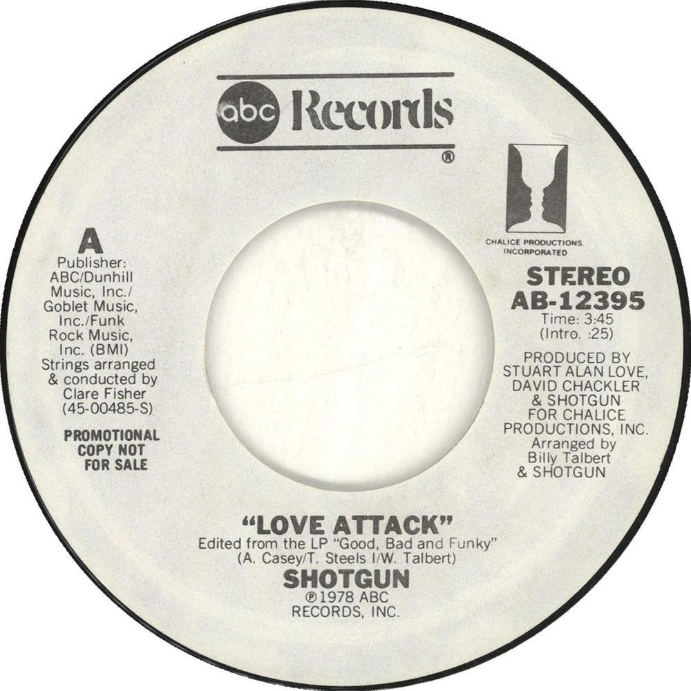 Shotgun Love Attack US Promo 7" vinyl single (7 inch record / 45) AB-12395