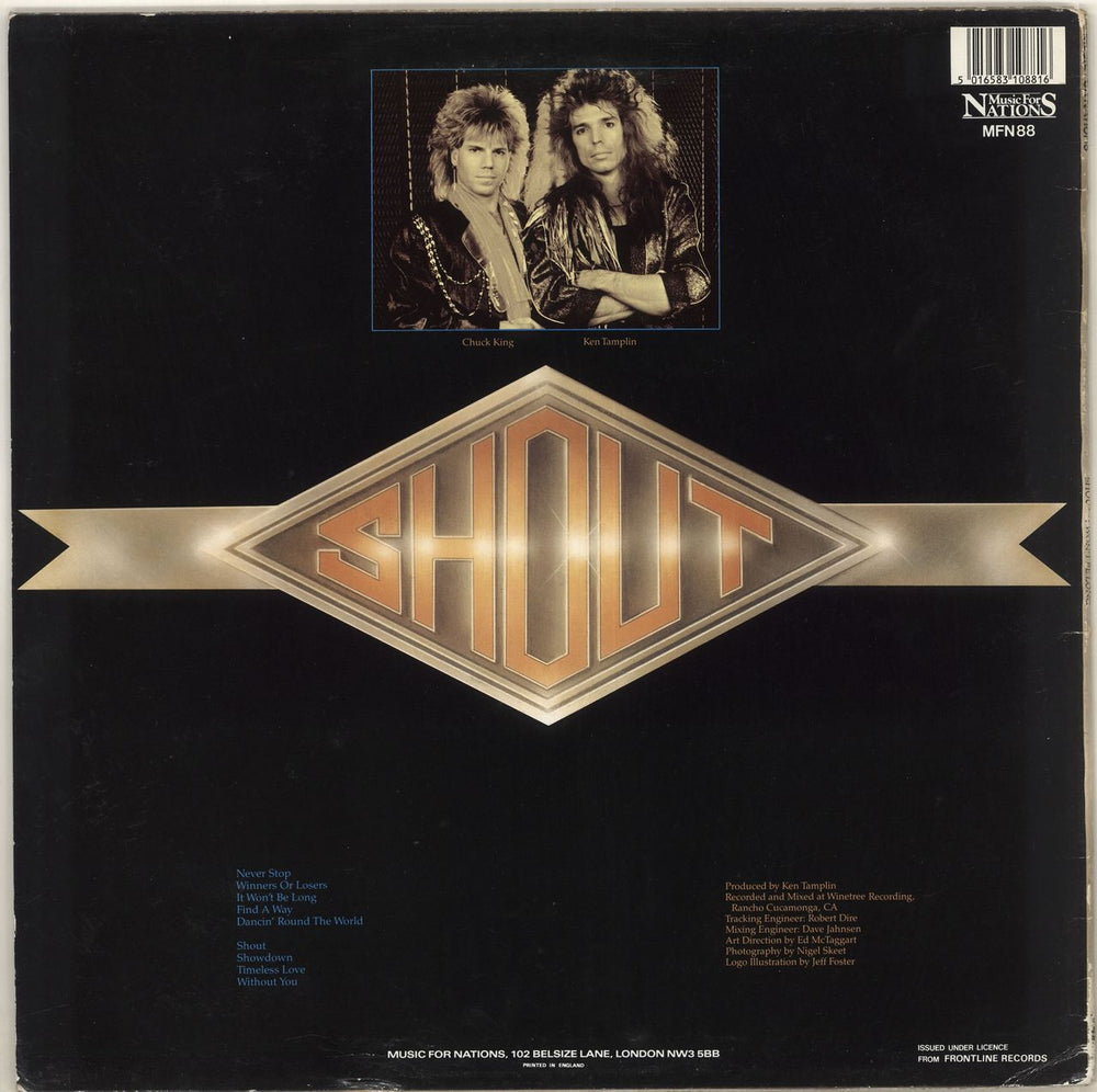 Shout (Christian Glam) It Won't Be Long UK vinyl LP album (LP record) 5016583108816