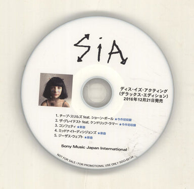 Sia This Is Acting - Deluxe Edition Sampler Japanese Promo CD-R acetate S-ICRTH694662