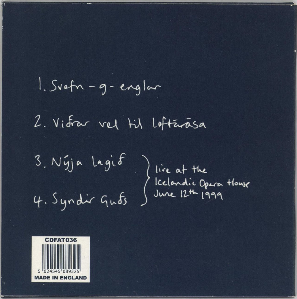 Sigur Ros Svefn-G-Englar - Dark Blue Wallet - 2nd UK CD single (CD5 / 5") SIUC5SV712482