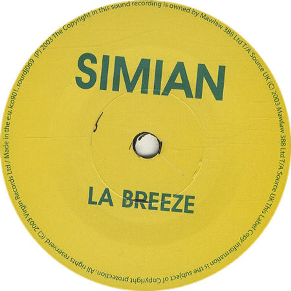 Simian La Breeze UK Promo 7" vinyl single (7 inch record / 45) SOURDJ069