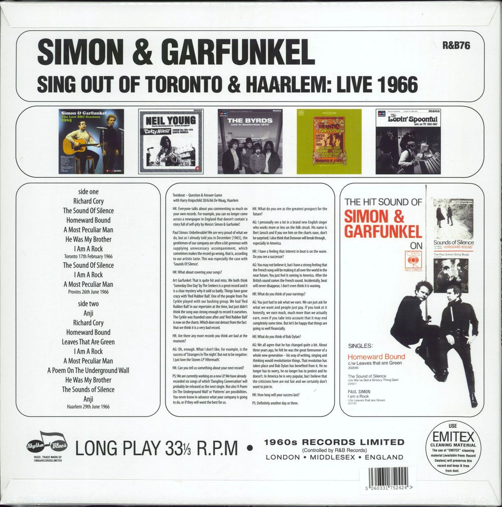Simon & Garfunkel Sing Out Of Toronto & Haarlem: Live 1966 - Sealed UK vinyl LP album (LP record)