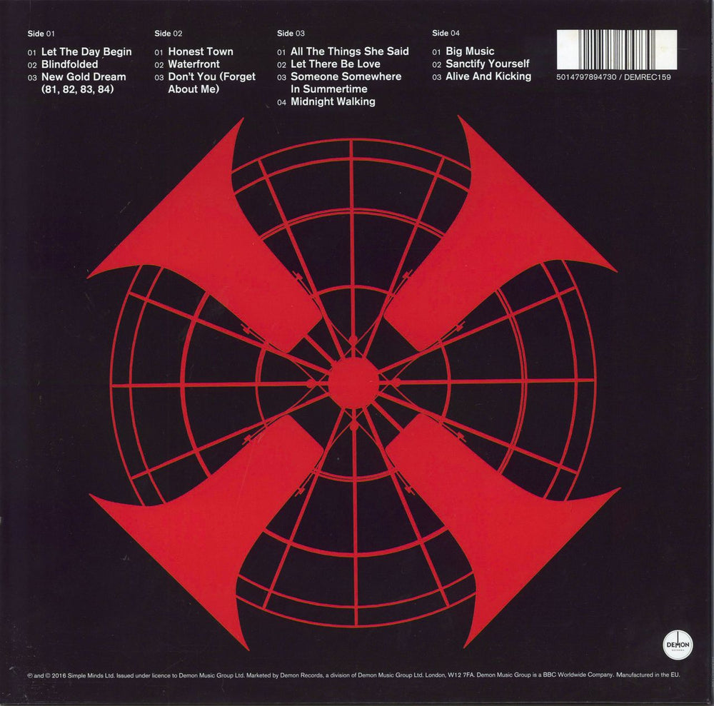 Simple Minds Big Music Tour 2015 - RSD16 - Red Vinyl UK 2-LP vinyl record set (Double LP Album) 5014797894730