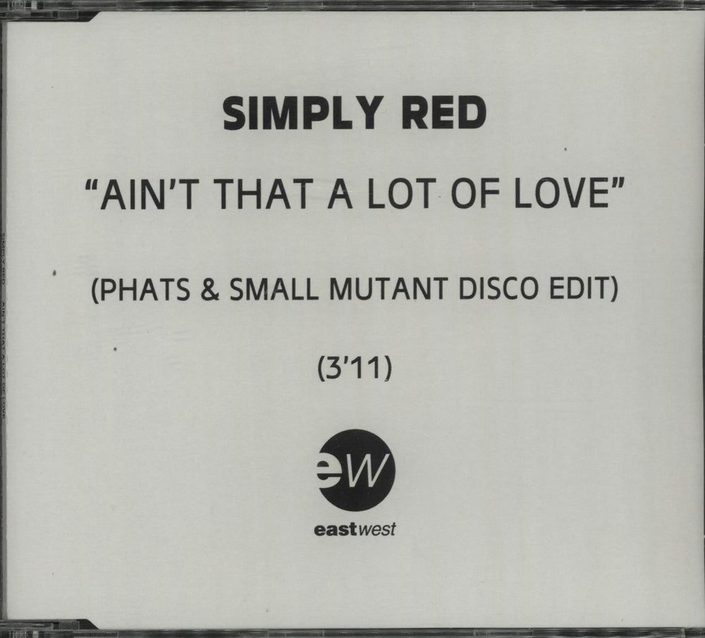 Simply Red Ain't That A Lot Of Love - Phats & Small Mutant Disco UK Promo CD-R acetate CDR