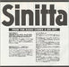 Sinitta Right Back Where We Started From - 1-sided UK Promo 7" vinyl single (7 inch record / 45) SIT07RI144688