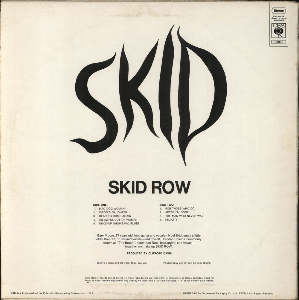 Skid Row (70s) Skid - 1st - Rockbuster UK vinyl LP album (LP record)