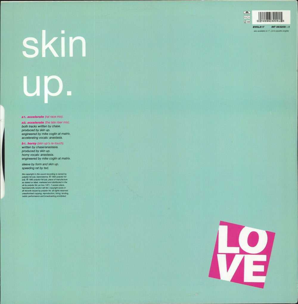 Skin Up Accelerate UK 12" vinyl single (12 inch record / Maxi-single) 042286320915