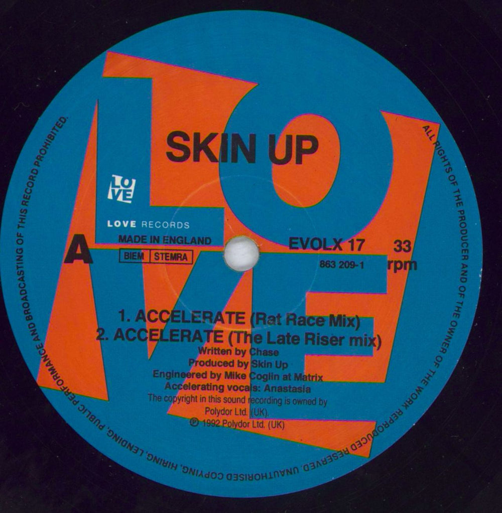 Skin Up Accelerate UK 12" vinyl single (12 inch record / Maxi-single) UQK12AC822078