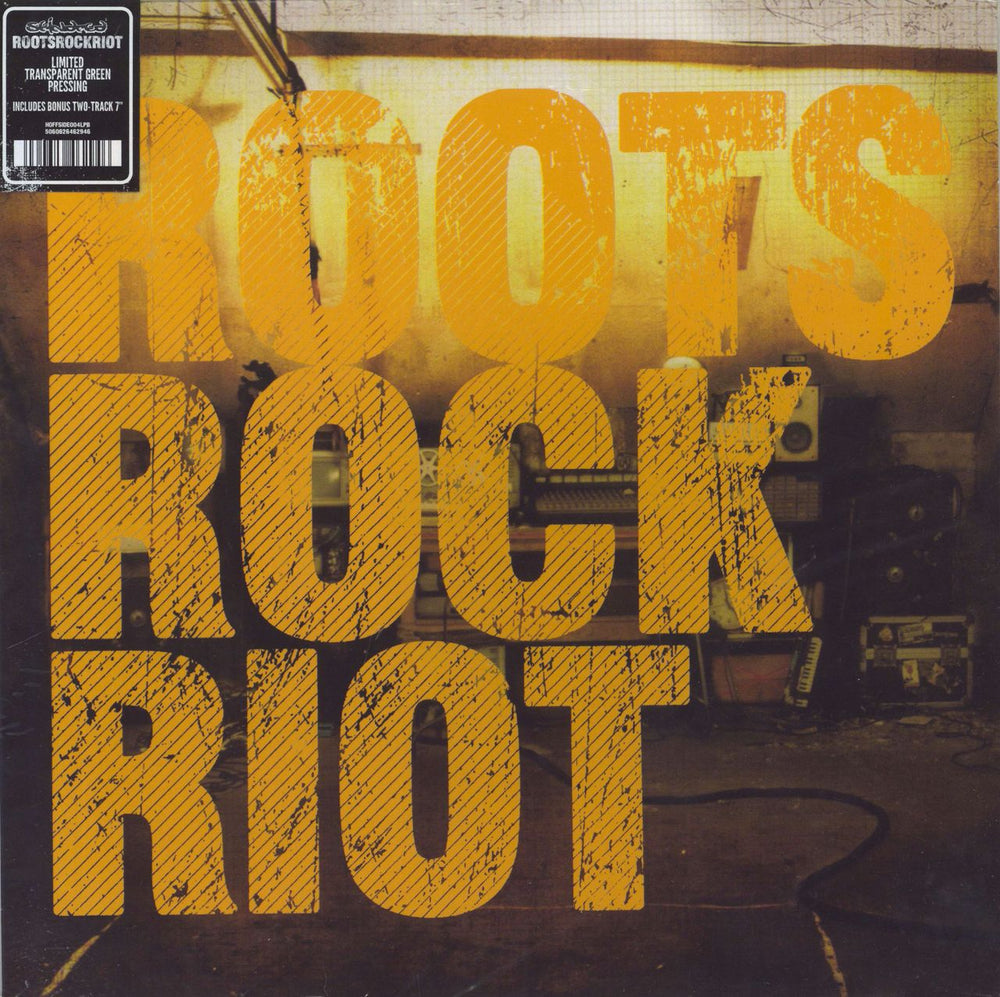 Skindred Roots Rock Riot - Translucent Green Vinyl + 7" UK vinyl LP album (LP record) HOFFSIDE004LP