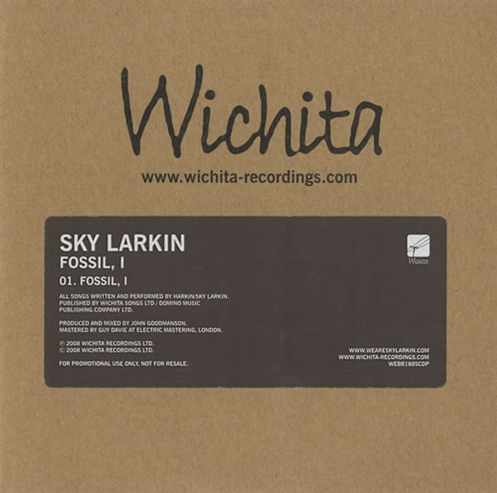 Sky Larkin Fossil, I UK Promo CD single (CD5 / 5") WEBB188SCDP