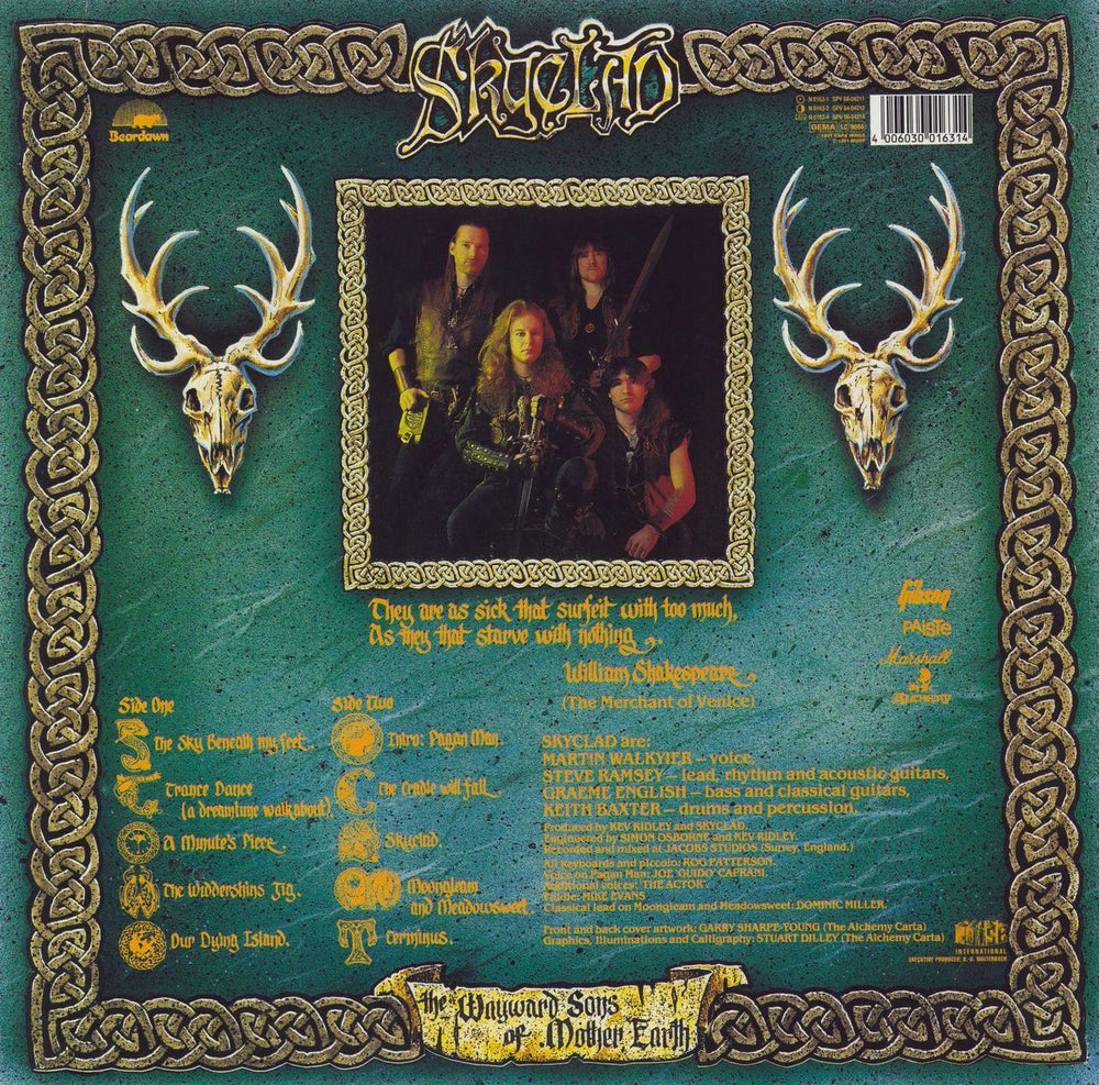 Skyclad The Wayward Sons Of Mother Earth German vinyl LP album (LP record) 4006030016314