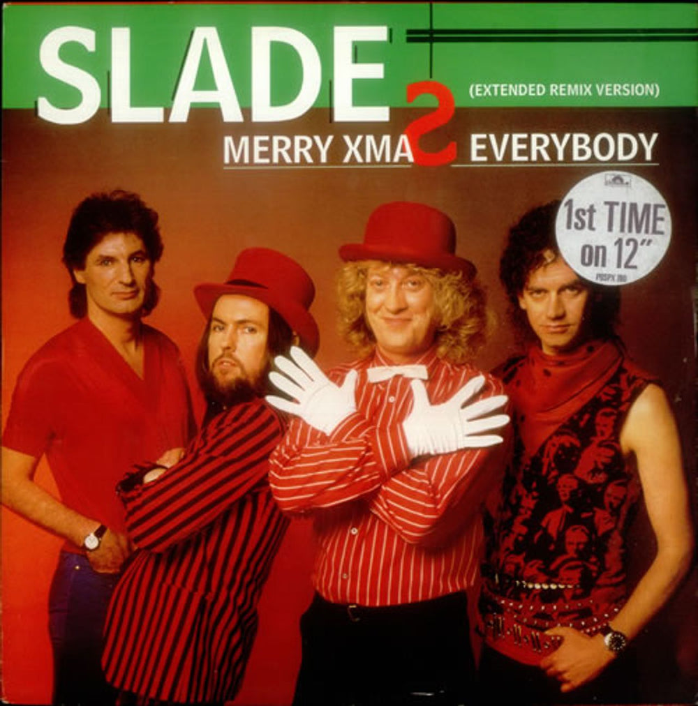 Slade Merry Xmas Everybody - Hype Stickered UK 12" vinyl single (12 inch record / Maxi-single) POSPX780