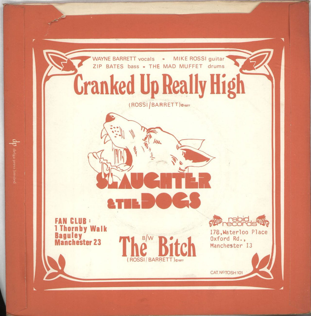 Slaughter & The Dogs Cranked Up Really High - Blue injection UK 7" vinyl single (7 inch record / 45)