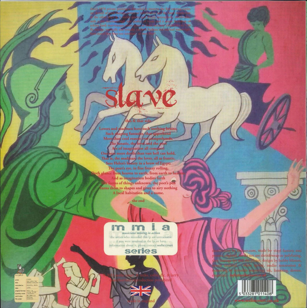 Slave (Folk) The Lover, The Madman And The Poet: Remastered UK vinyl LP album (LP record) 5033281011408