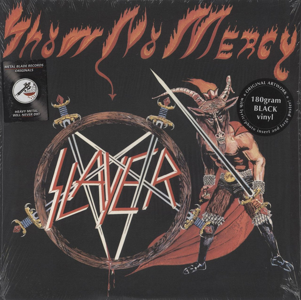 Slayer Show No Mercy - Open Shrink - Complete + Hype-Sticker UK vinyl LP album (LP record) 3984-14032-1