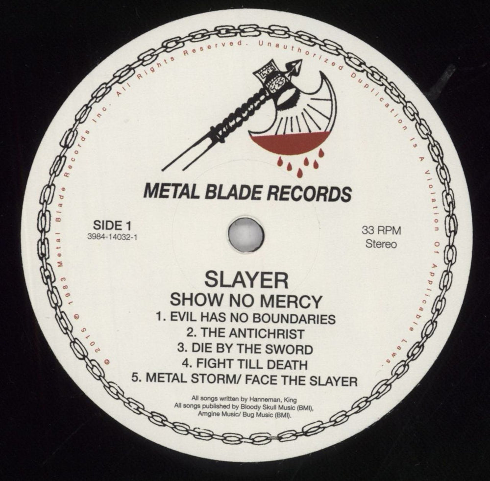 Slayer Show No Mercy - Open Shrink - Complete + Hype-Sticker UK vinyl LP album (LP record) SLALPSH817693