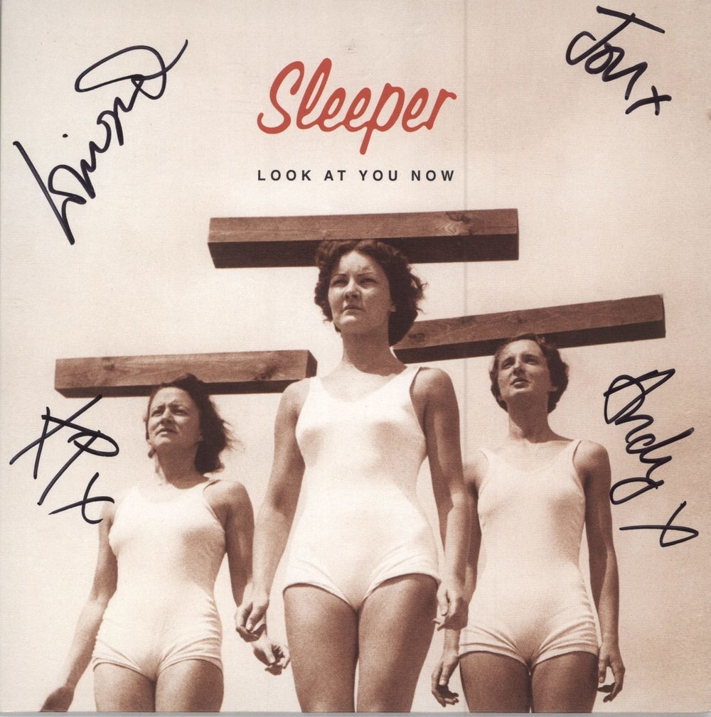 Sleeper Look At You Now - White vinyl + Fully Autographed UK 7" vinyl single (7 inch record / 45) SLEEP018