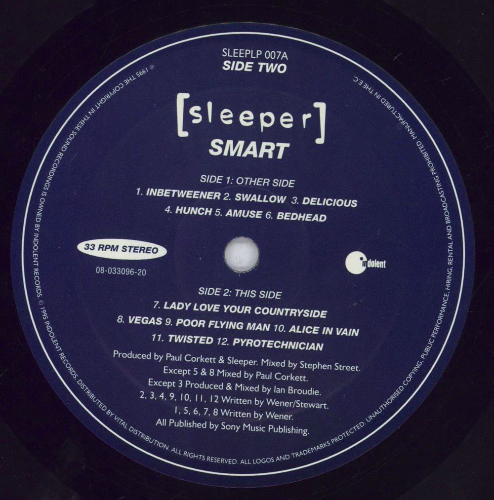 Sleeper Smart - Hype Stickered UK vinyl LP album (LP record) SLPLPSM830699