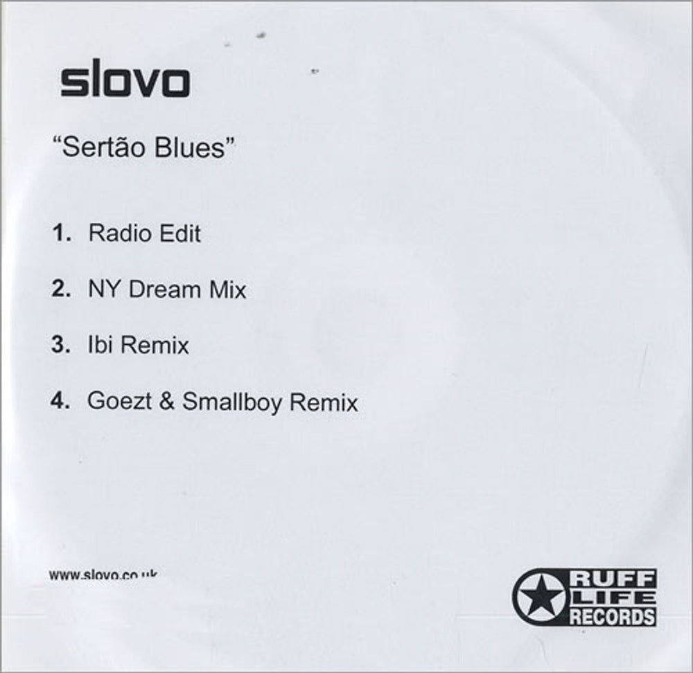 Slovo Sertao Blues UK Promo CD-R acetate CD-R ACETATE