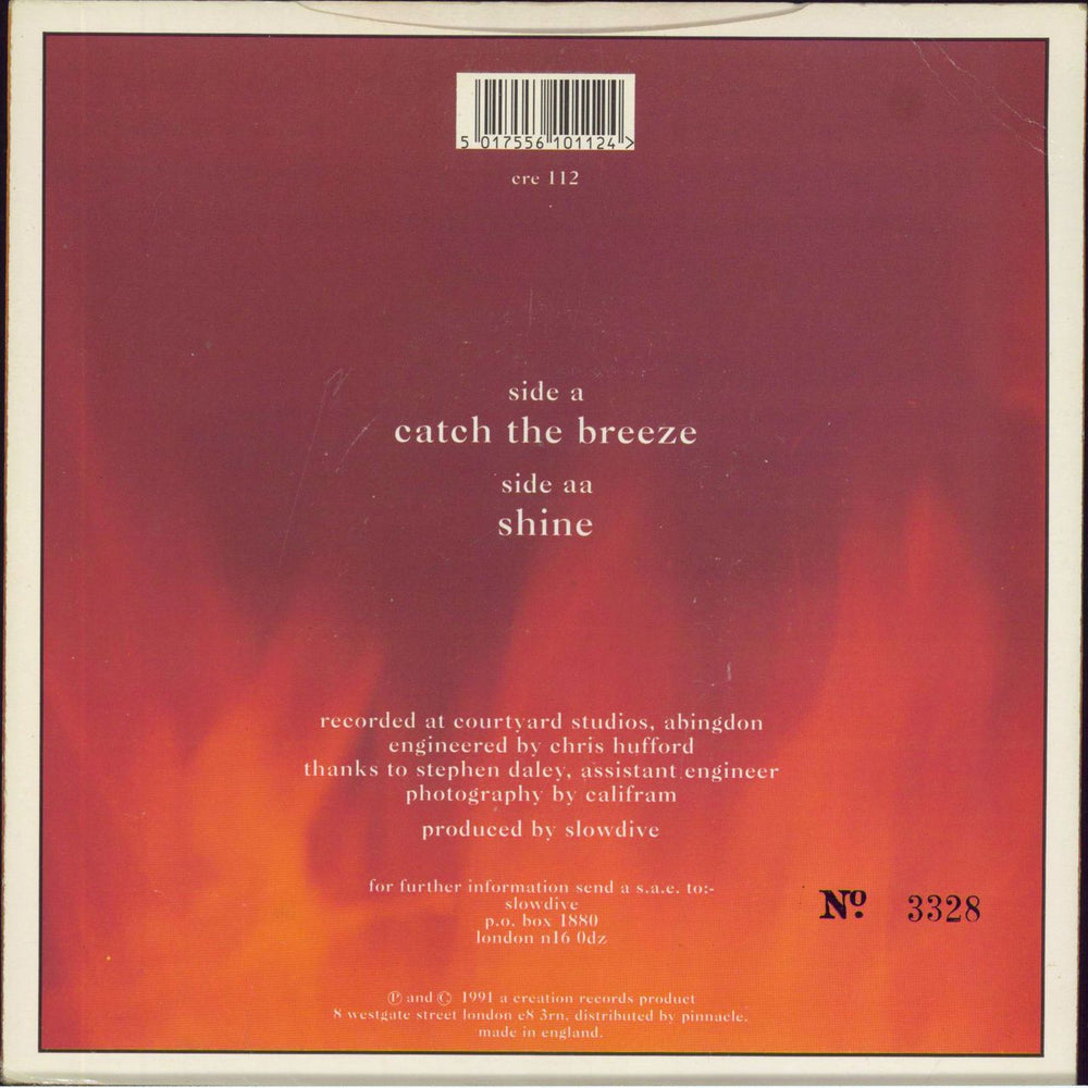 Slowdive Catch The Breeze - Numbered UK 7" vinyl single (7 inch record / 45) 5017556101124